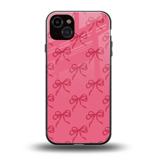 Ribbon Chic back phone cover | glass case for iphone 14 plus