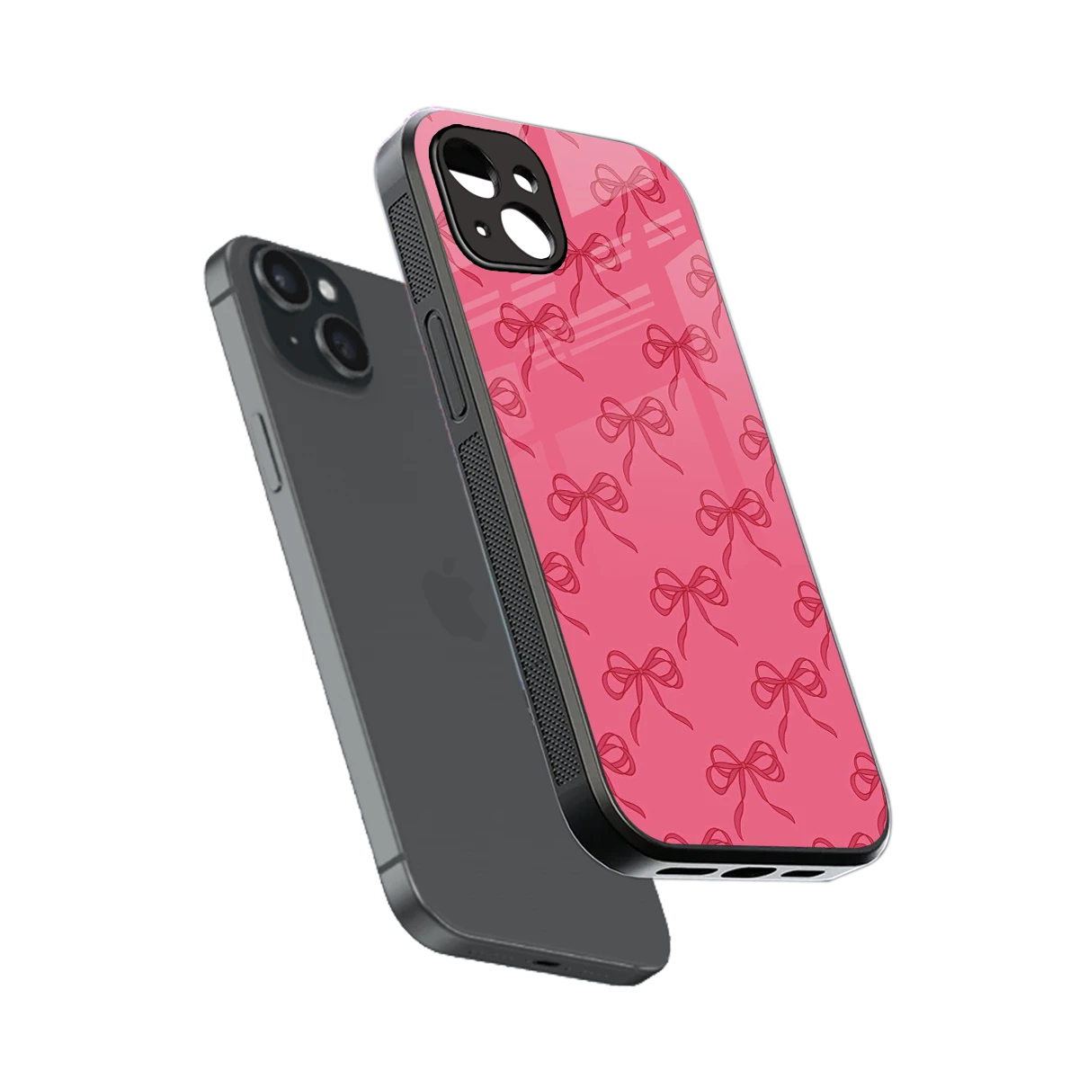 Ribbon Chic sleek iphone 14 plus cover with tempered glass back and TPU edges
