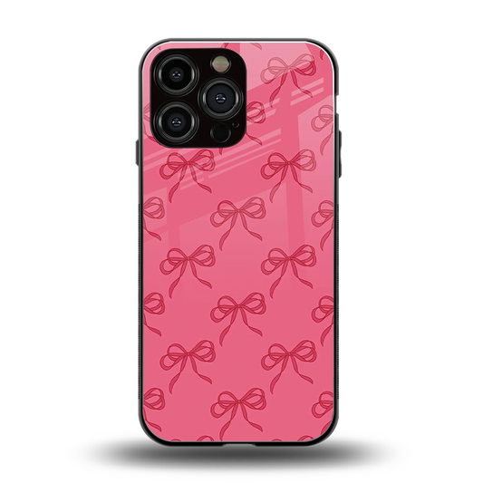Ribbon Chic back phone cover | glass case for iphone 15 pro max