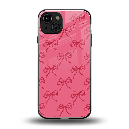 Ribbon Chic back phone cover | glass case for iphone 15