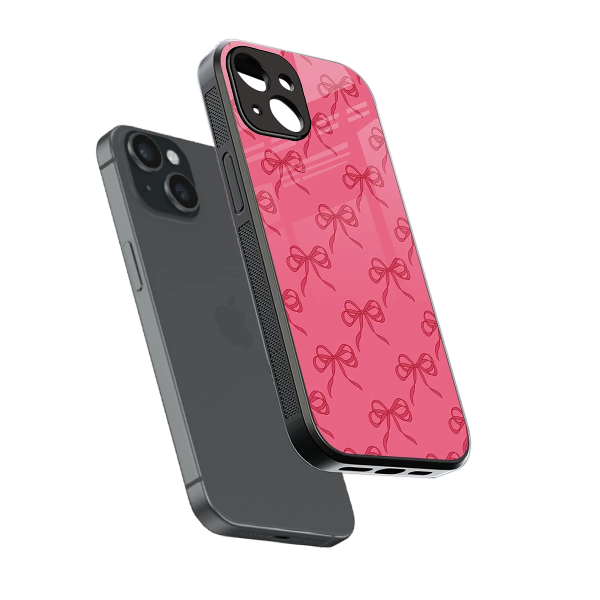 Ribbon Chic sleek iphone 15 cover with tempered glass back and TPU edges