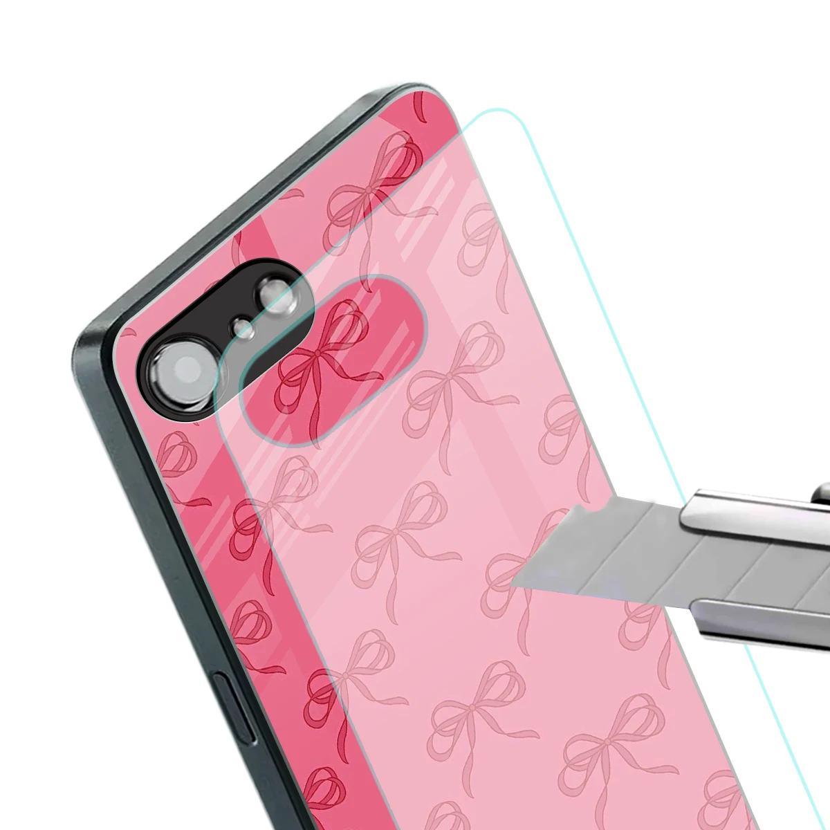 Ribbon Chic stylish phone case for iphone 16e | glossy glass and slim fit