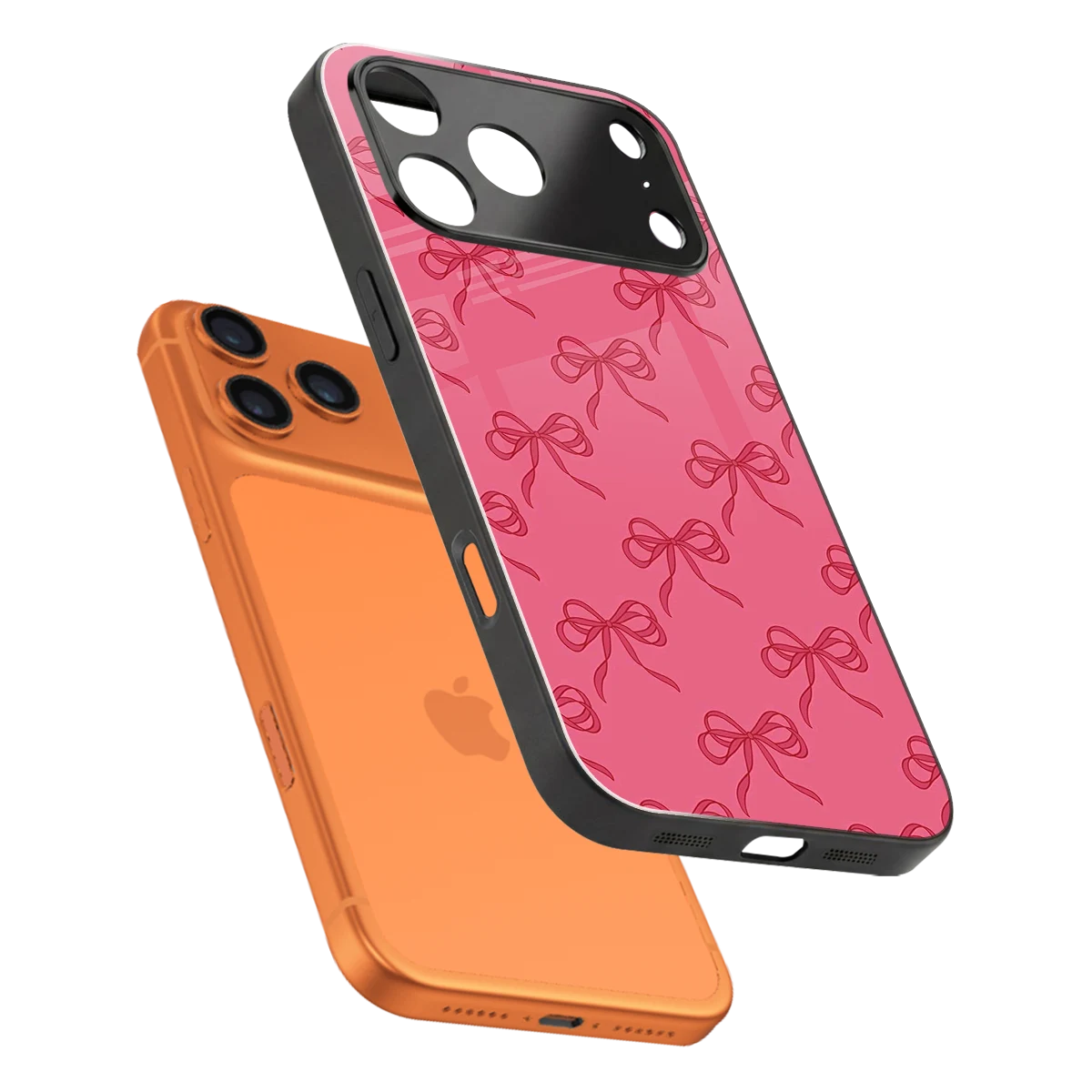 Ribbon Chic sleek iphone 17 pro max cover with tempered glass back and TPU edges