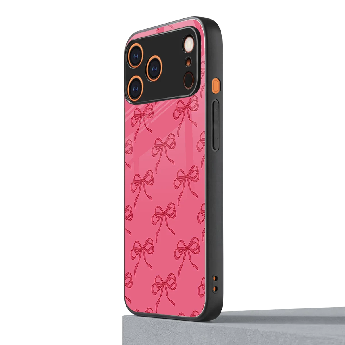 Ribbon Chic iphone 17 pro max mobile cover | shockproof glass phone case