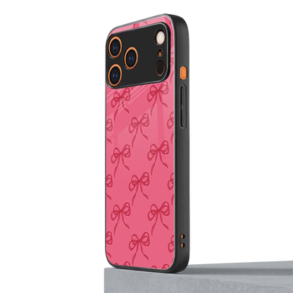 Ribbon Chic iphone 17 pro max mobile cover | shockproof glass phone case
