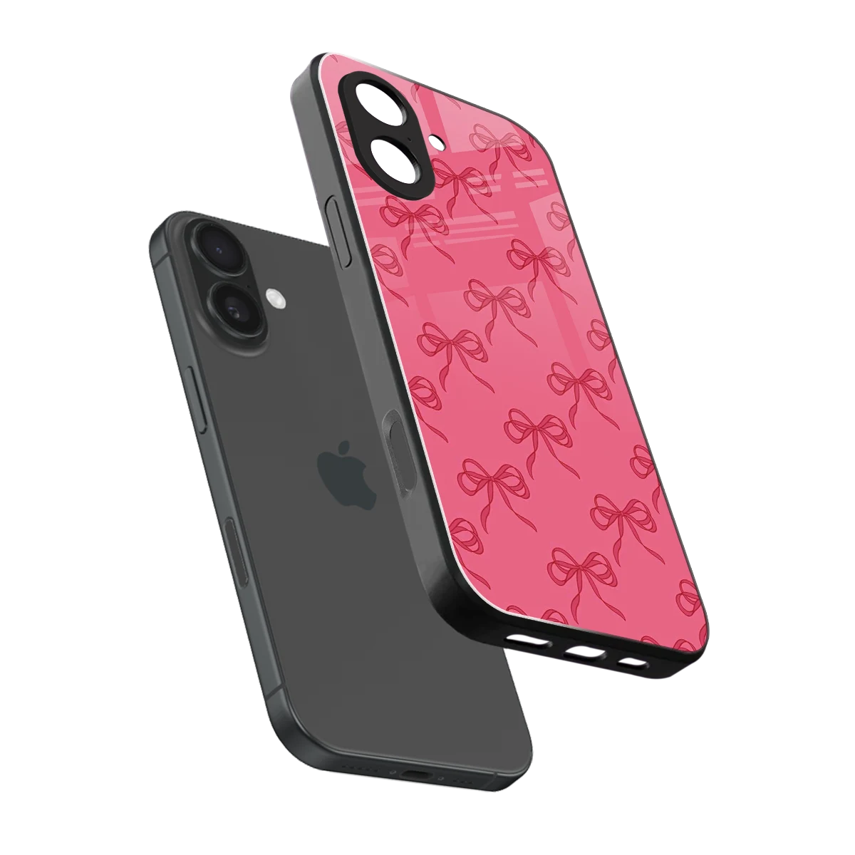 Ribbon Chic sleek iphone 17 cover with tempered glass back and TPU edges