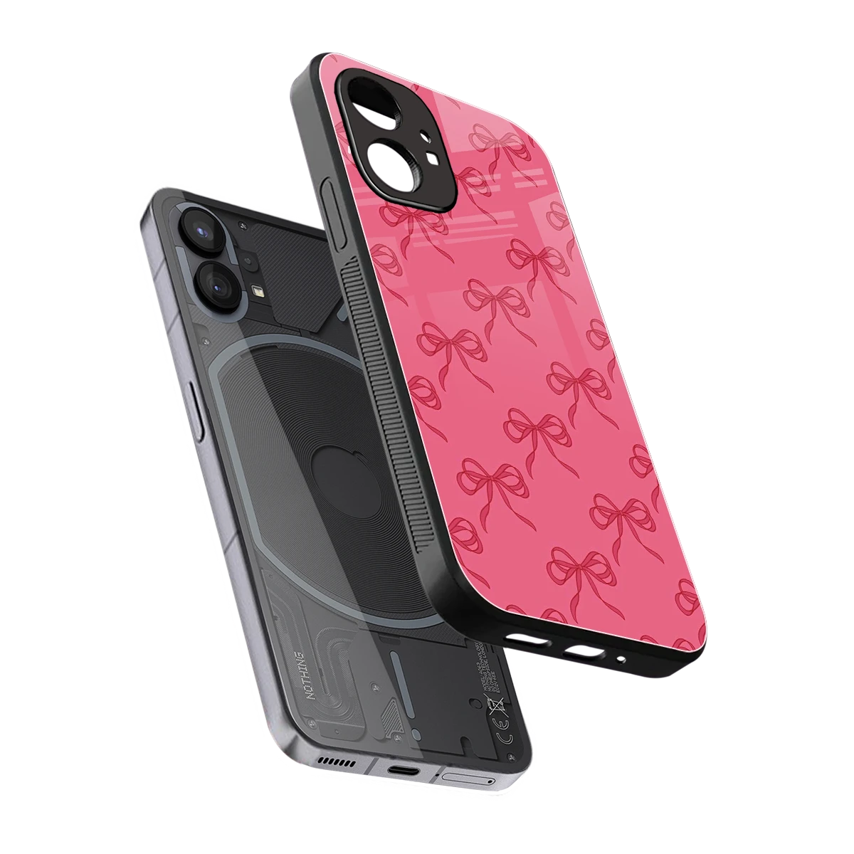 Ribbon Chic sleek nothing phone 1 cover with tempered glass back and TPU edges