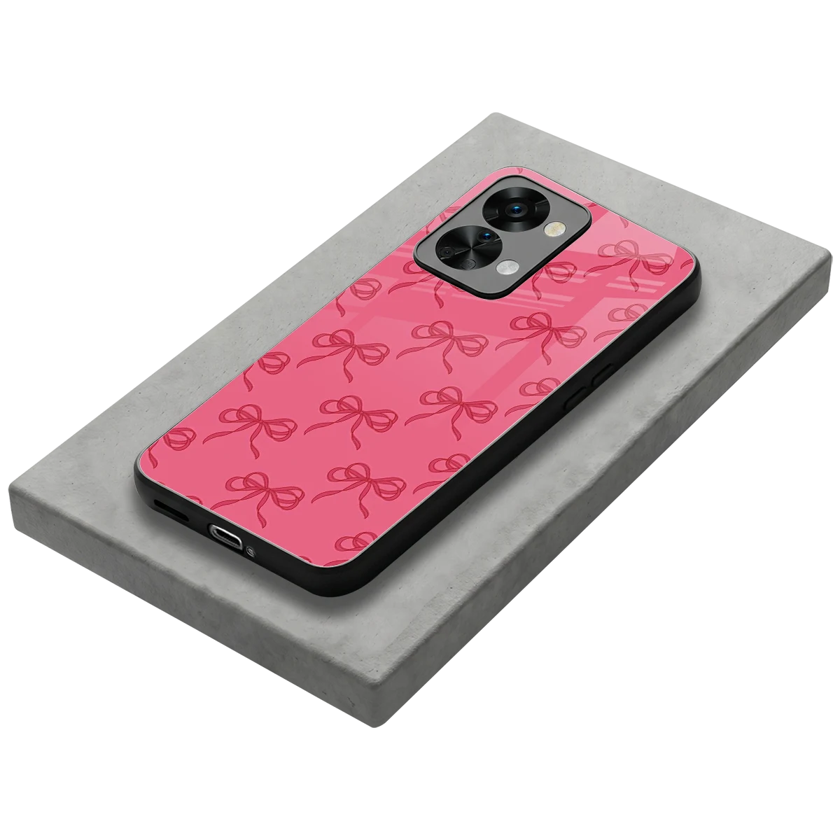Ribbon Chic stylish phone case for oneplus nord 2t | glossy glass and slim fit