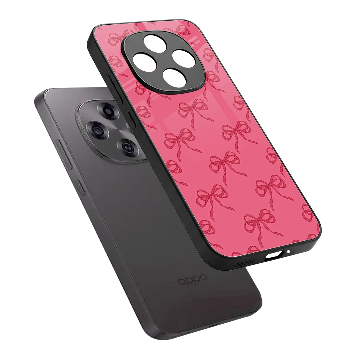 Ribbon Chic sleek oppo f31 pro 5g cover with tempered glass back and TPU edges