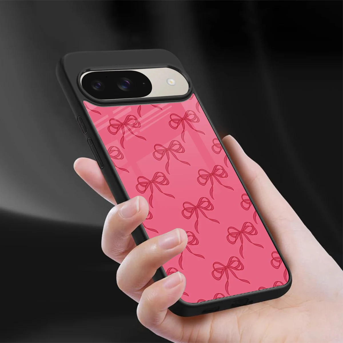 Ribbon Chic sleek google pixel 9 cover with tempered glass back and TPU edges