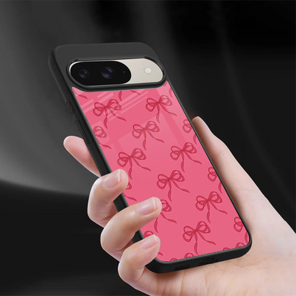 Ribbon Chic sleek google pixel 9 cover with tempered glass back and TPU edges