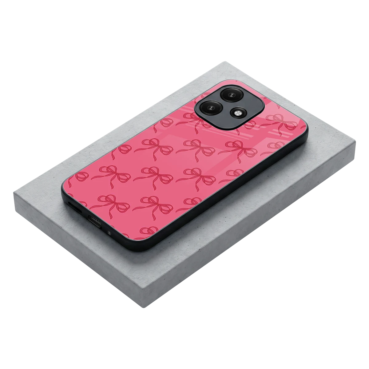 Ribbon Chic stylish phone case for redmi 12 5g | glossy glass and slim fit