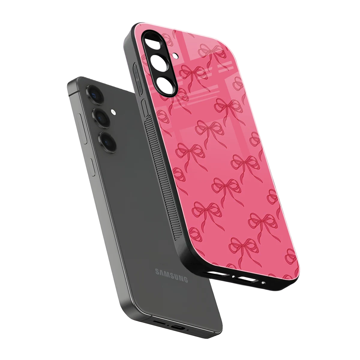 Ribbon Chic sleek samsung galaxy m35 5g cover with tempered glass back and TPU edges
