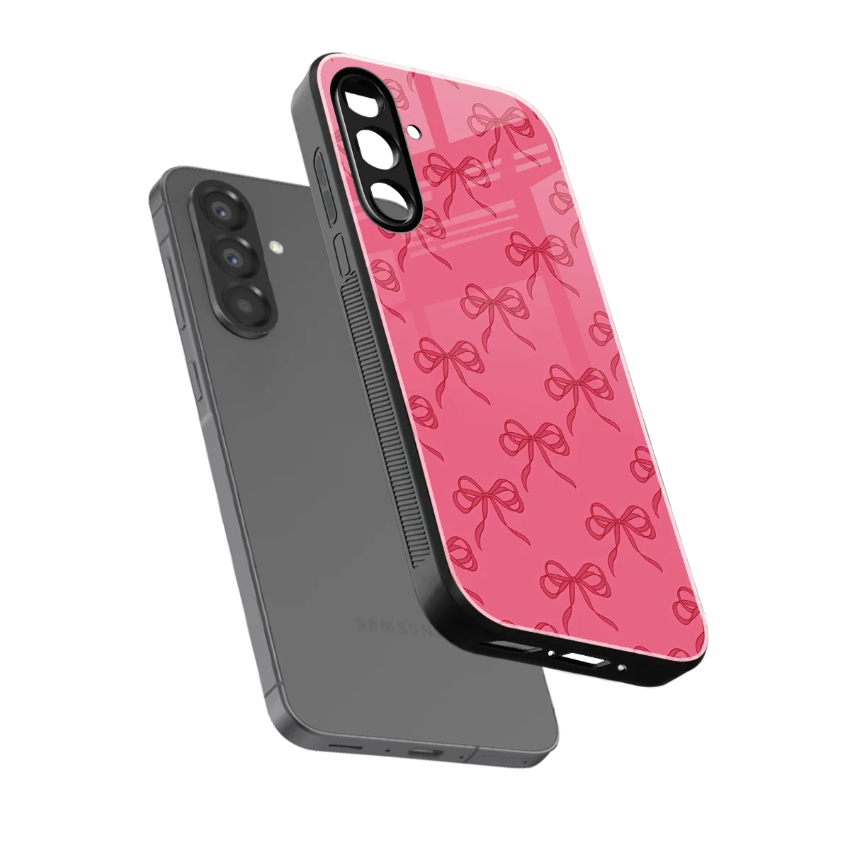 Ribbon Chic sleek samsung galaxy a56 5g cover with tempered glass back and TPU edges