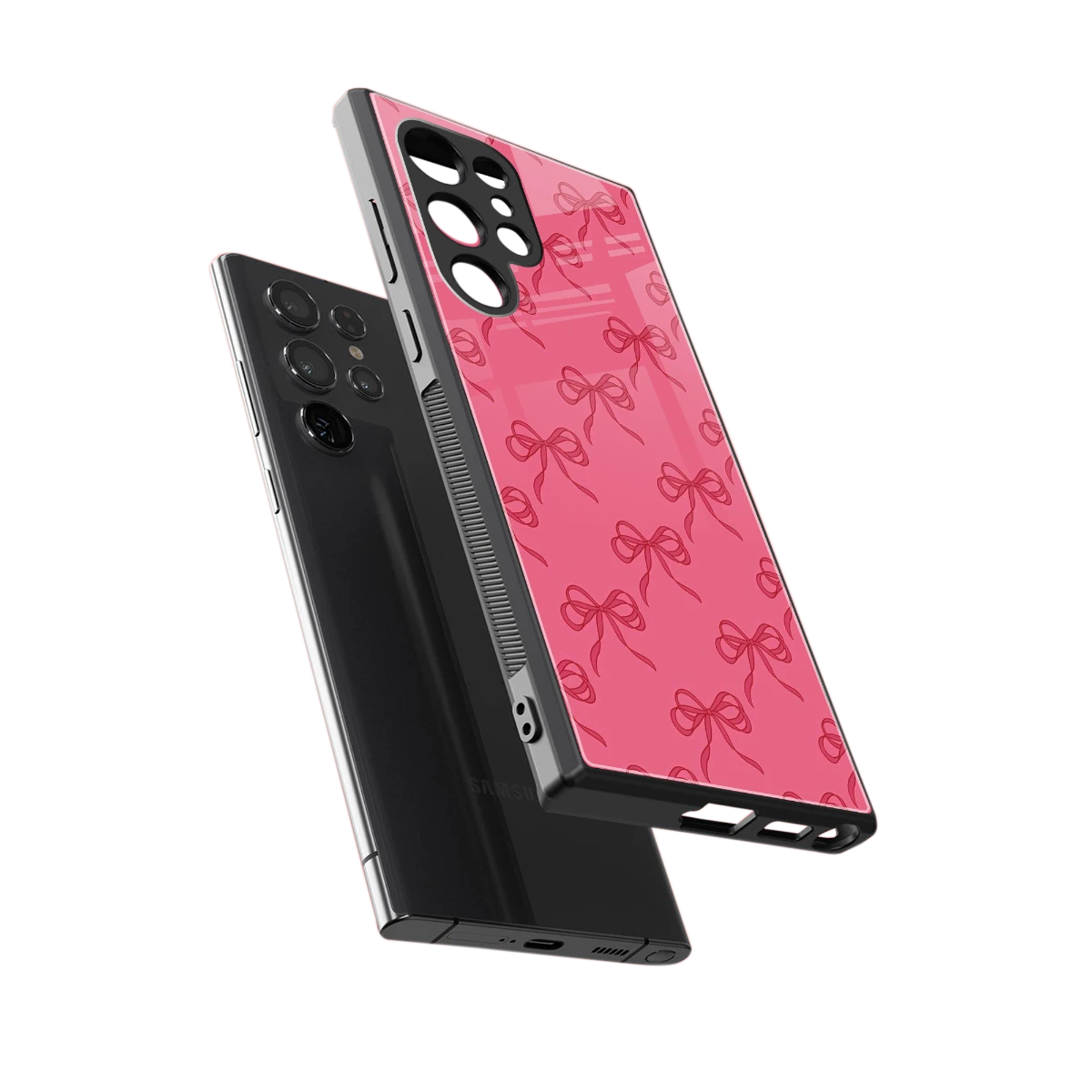 Ribbon Chic sleek samsung galaxy s24 ultra cover with tempered glass back and TPU edges