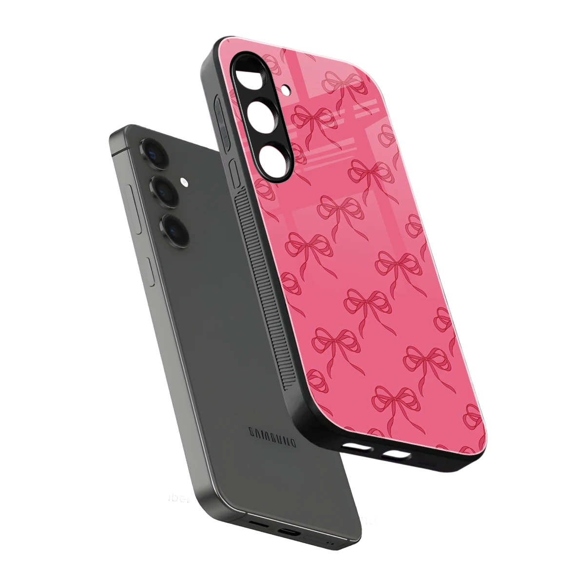 Ribbon Chic sleek samsung galaxy s25 cover with tempered glass back and TPU edges