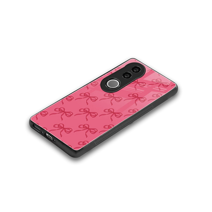 Ribbon Chic stylish phone case for vivo v50 | glossy glass and slim fit