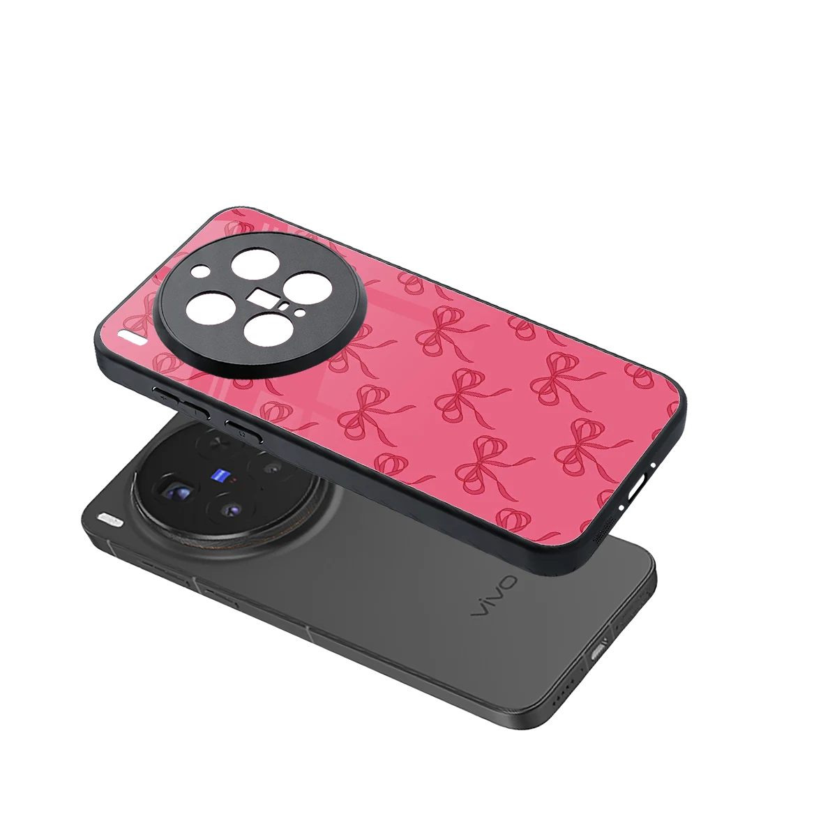Ribbon Chic sleek vivo x300 pro cover with tempered glass back and TPU edges
