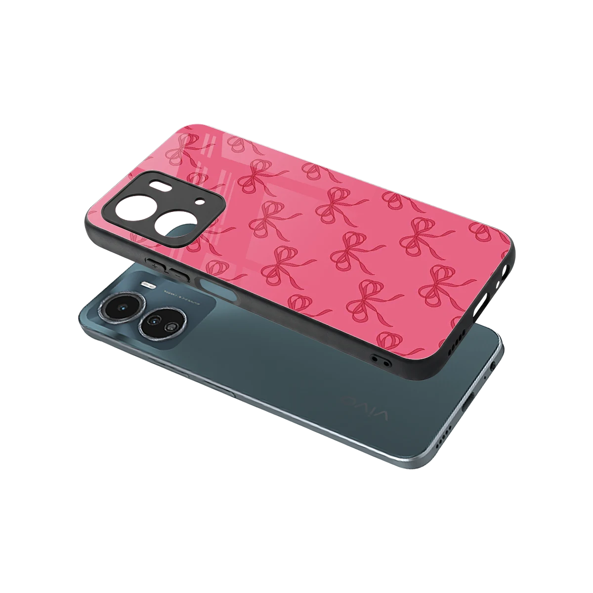 Ribbon Chic sleek vivo y16 cover with tempered glass back and TPU edges