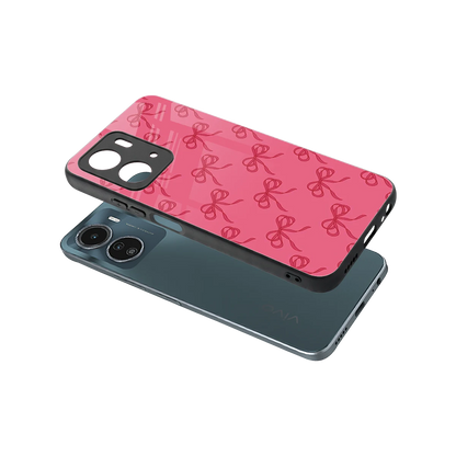 Ribbon Chic sleek vivo y16 cover with tempered glass back and TPU edges