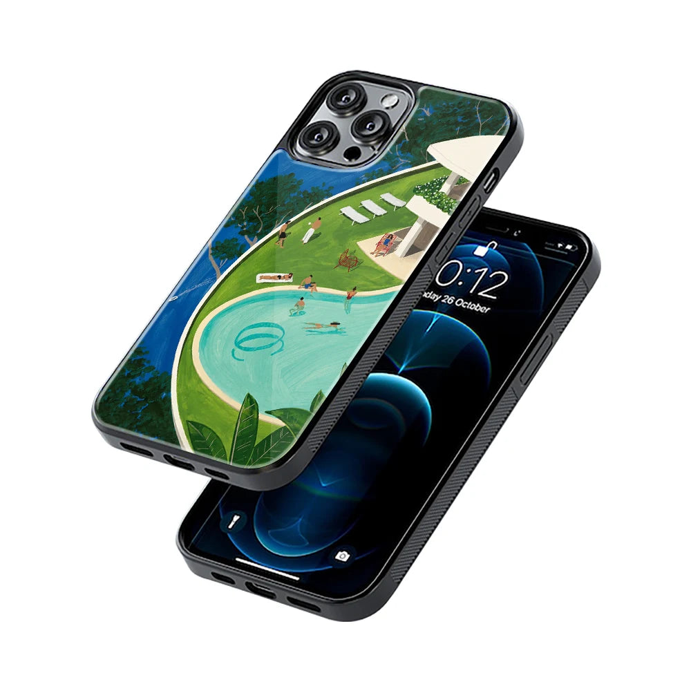 Protective Glass Back Phone Case Compatible with iPhone, Samsung, OnePlus, Pixel & More