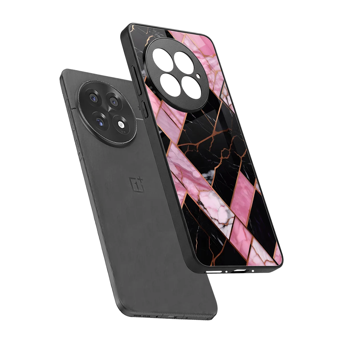 Rose Luxe sleek oneplus 13 cover with tempered glass back and TPU edges