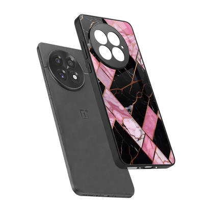 Rose Luxe sleek oneplus 13 cover with tempered glass back and TPU edges