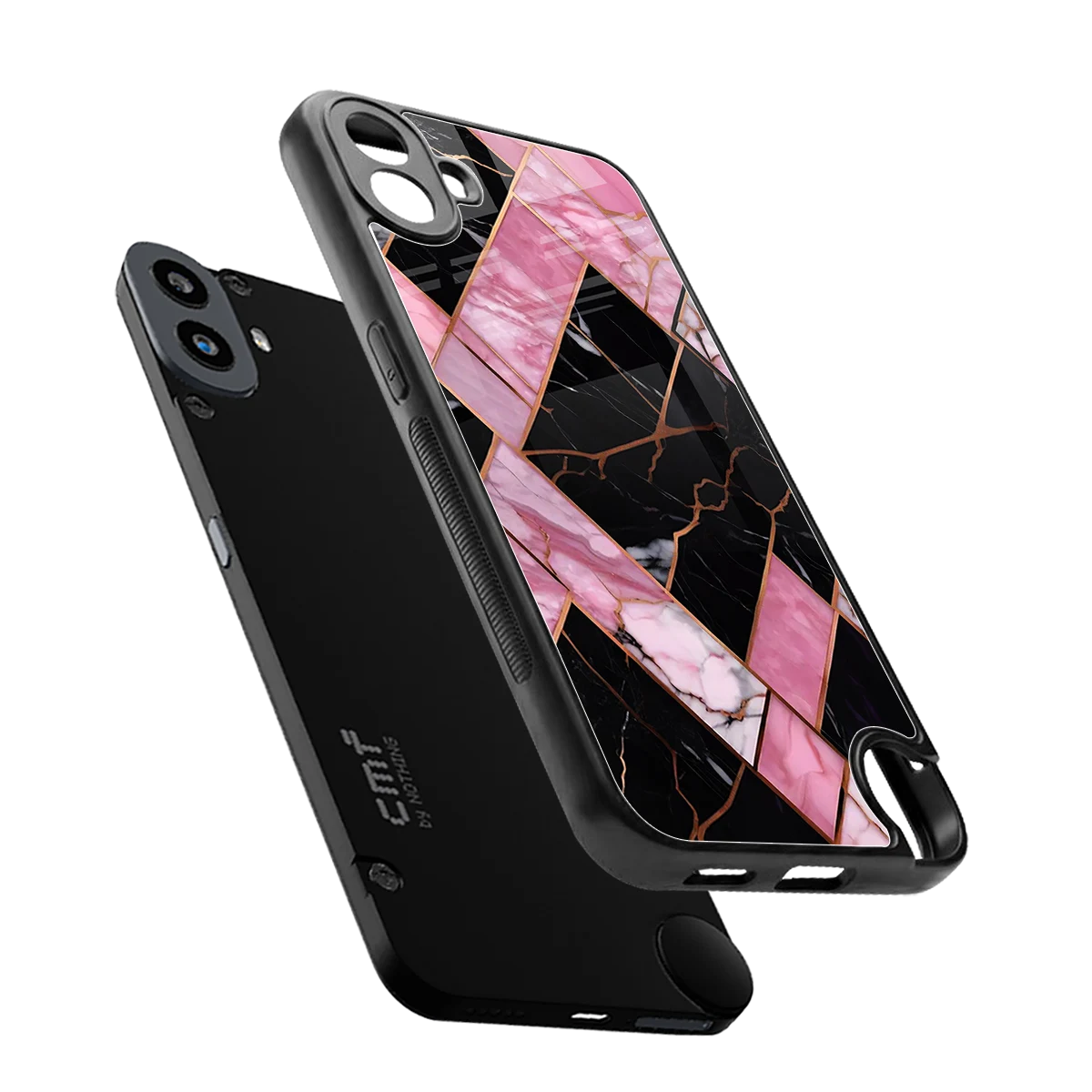 Rose Luxe sleek cmf nothing phone 1 cover with tempered glass back and TPU edges
