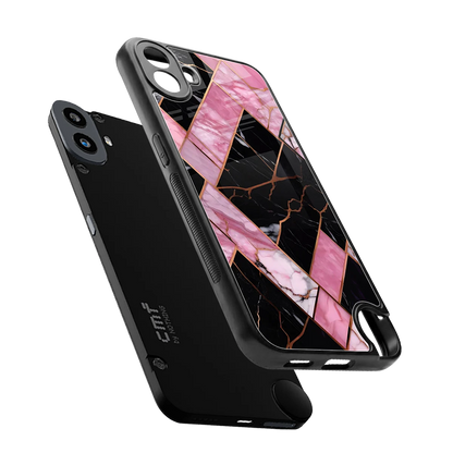 Rose Luxe sleek cmf nothing phone 1 cover with tempered glass back and TPU edges