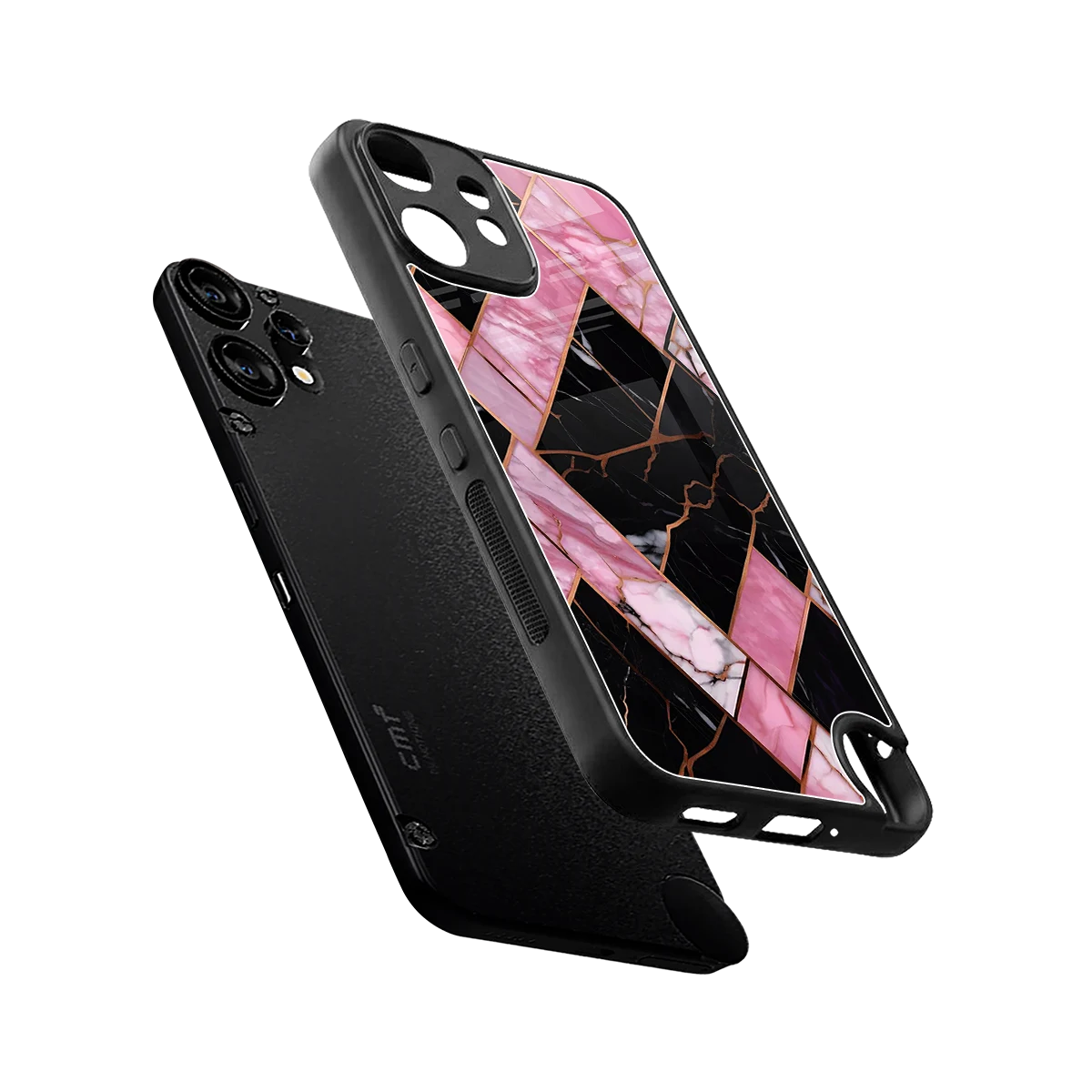 Rose Luxe sleek cmf nothing phone 2 pro cover with tempered glass back and TPU edges