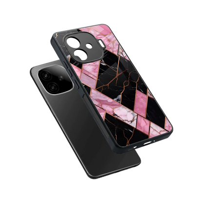 Rose Luxe sleek iqoo neo 10r 5g cover with tempered glass back and TPU edges