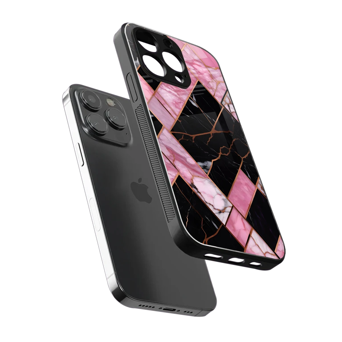 Rose Luxe sleek iphone 13 pro cover with tempered glass back and TPU edges