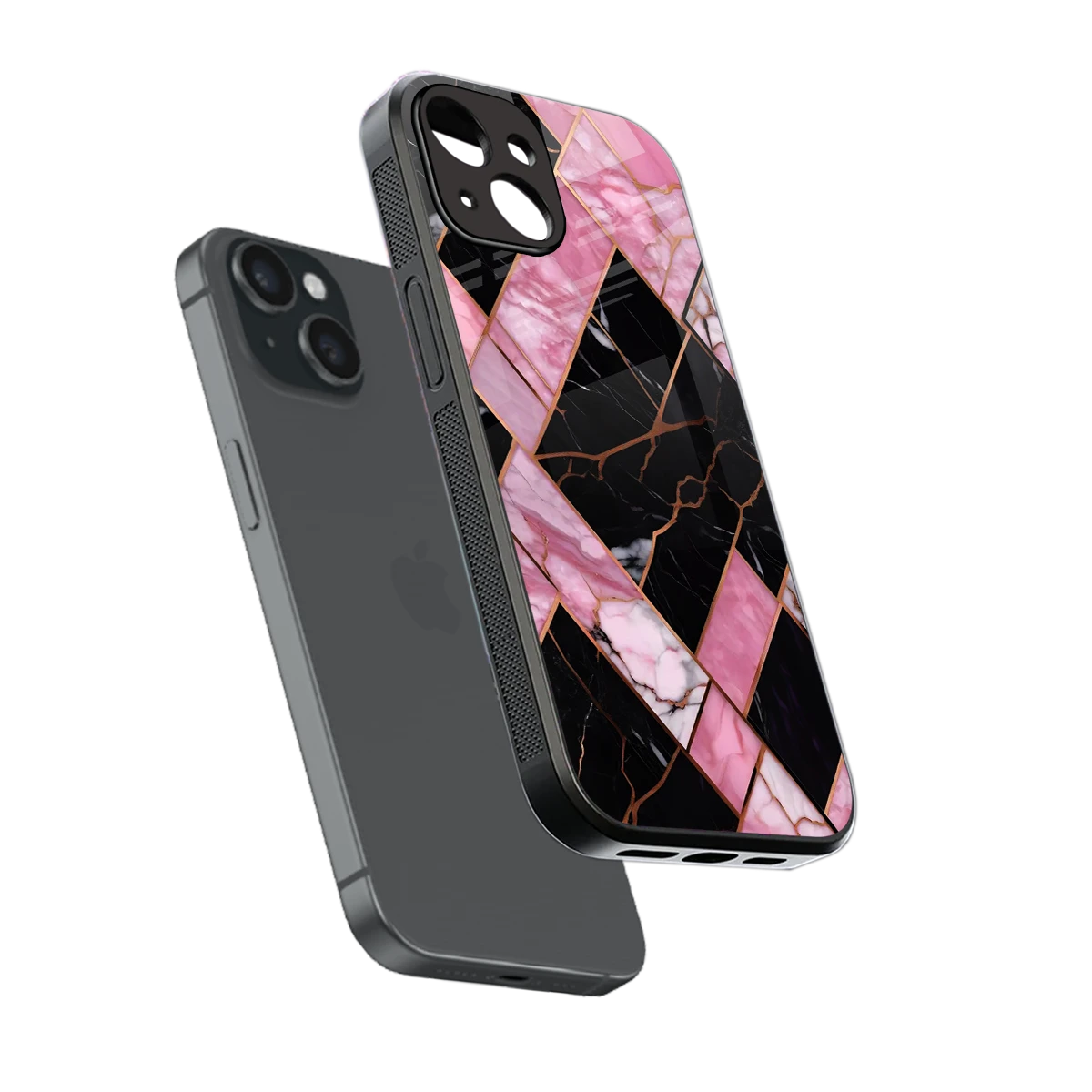 Rose Luxe sleek iphone 13 cover with tempered glass back and TPU edges