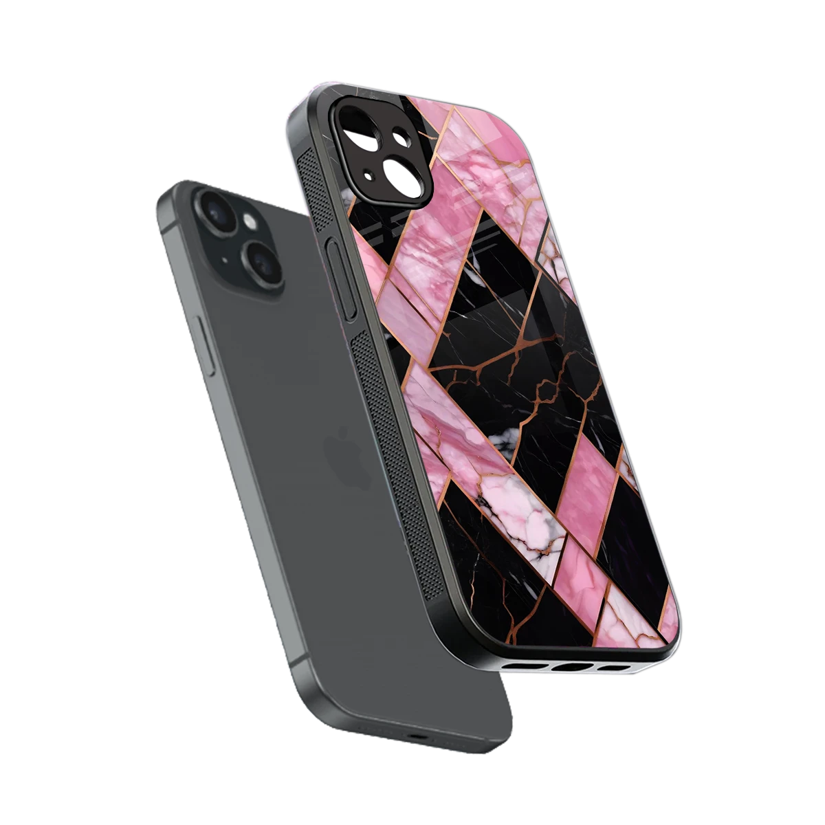 Rose Luxe sleek iphone 14 plus cover with tempered glass back and TPU edges