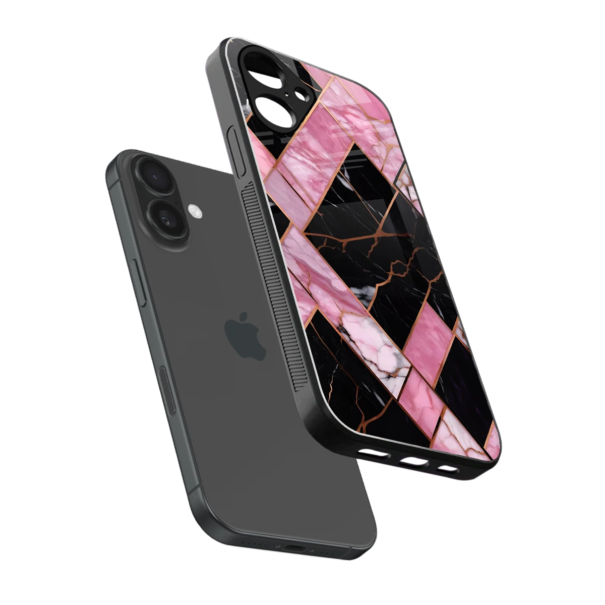 Rose Luxe sleek iPhone 16 cover with tempered glass back and TPU edges