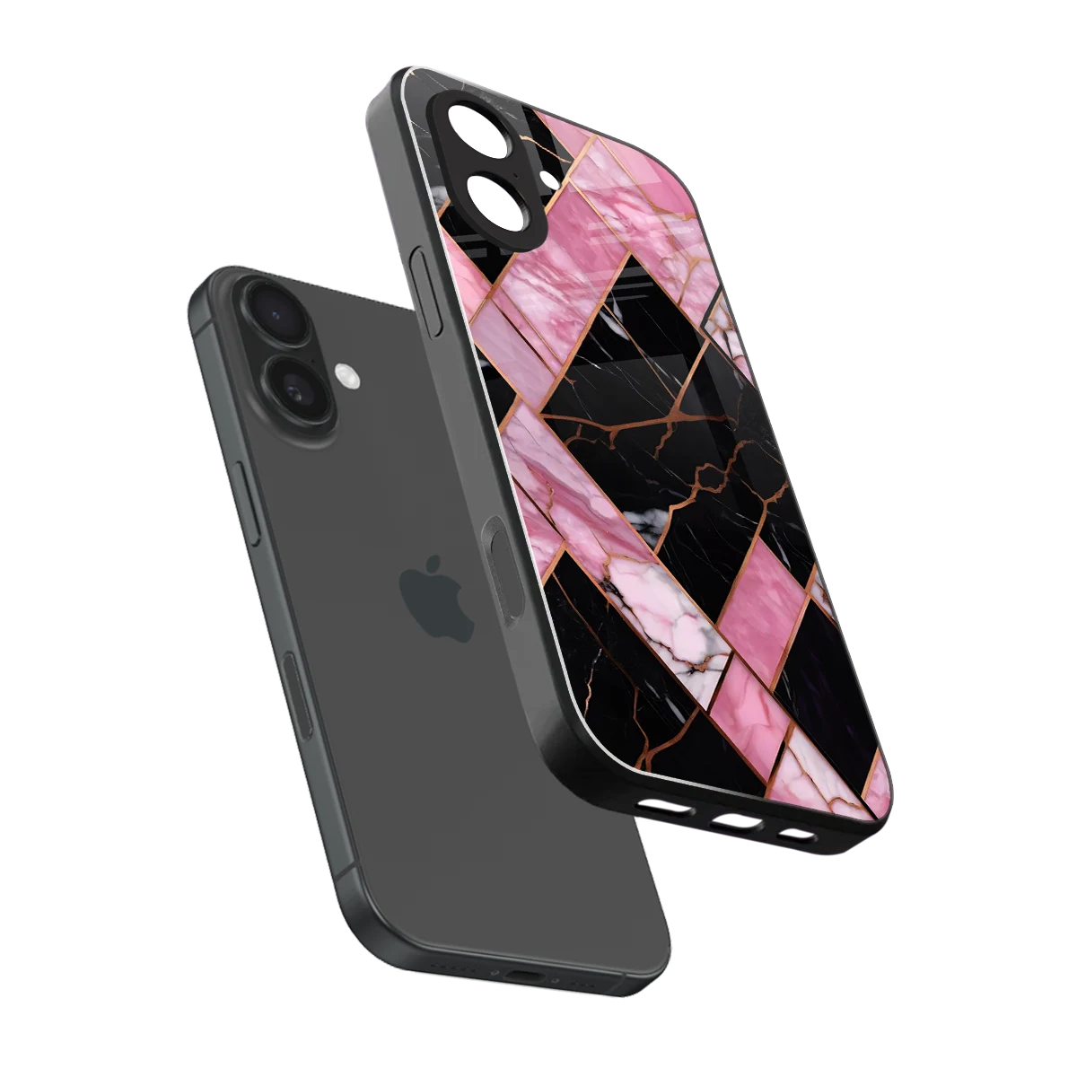 Rose Luxe sleek iphone 17 cover with tempered glass back and TPU edges