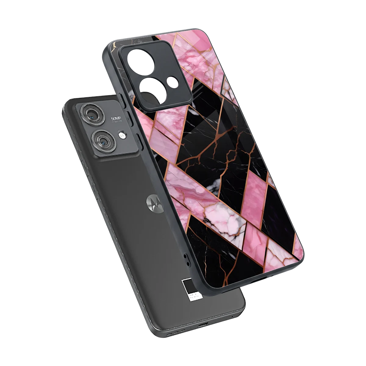 Rose Luxe sleek motorola edge 40 neo 5g cover with tempered glass back and TPU edges