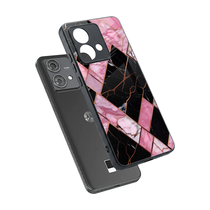 Rose Luxe sleek motorola edge 40 neo 5g cover with tempered glass back and TPU edges