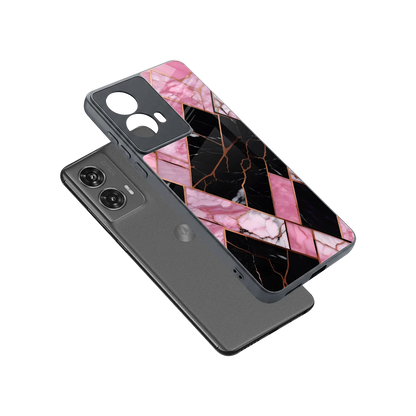Rose Luxe sleek motorola edge 50 fusion cover with tempered glass back and TPU edges