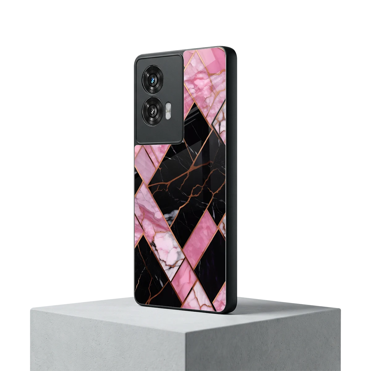 Rose Luxe motorola edge 50 fusion mobile cover | shockproof glass phone case