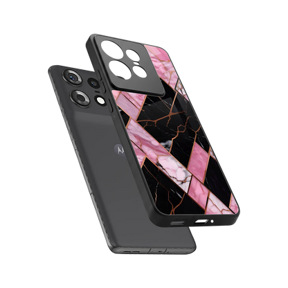 Rose Luxe sleek motorola edge 50 pro cover with tempered glass back and TPU edges