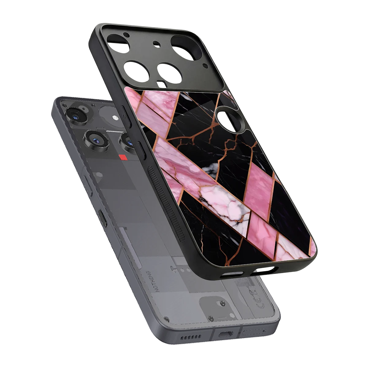 Rose Luxe sleek nothing phone 3 cover with tempered glass back and TPU edges