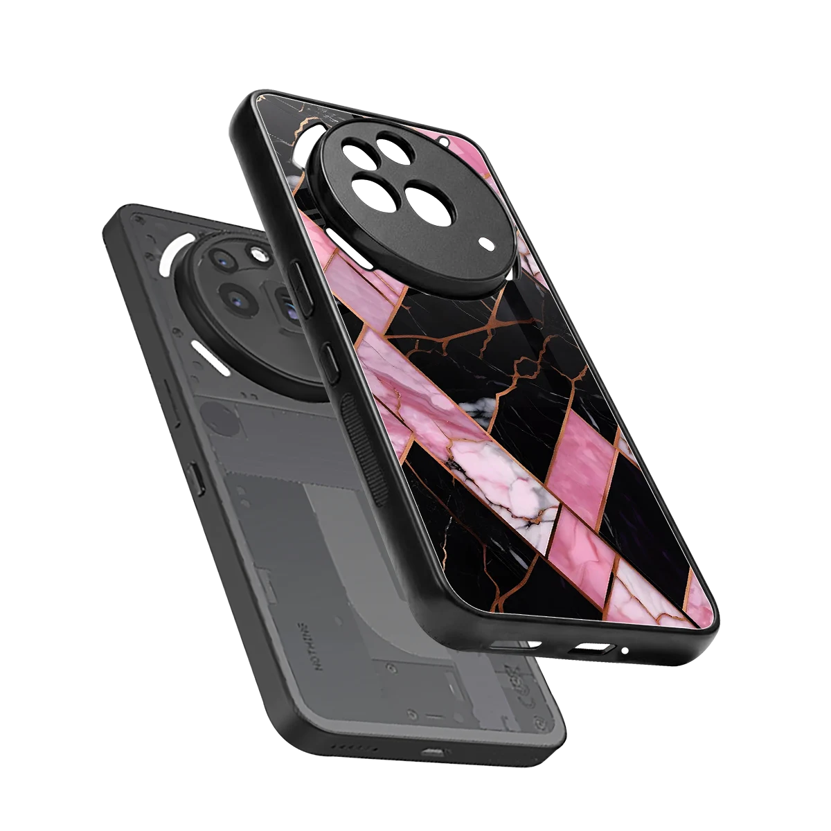 Rose Luxe sleek nothing phone 3a pro cover with tempered glass back and TPU edges