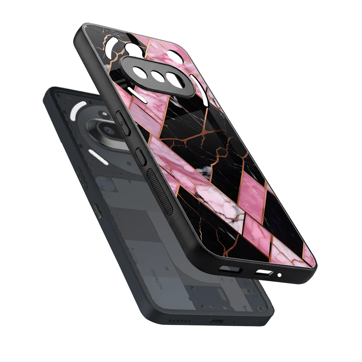 Rose Luxe sleek nothing phone 3a cover with tempered glass back and TPU edges