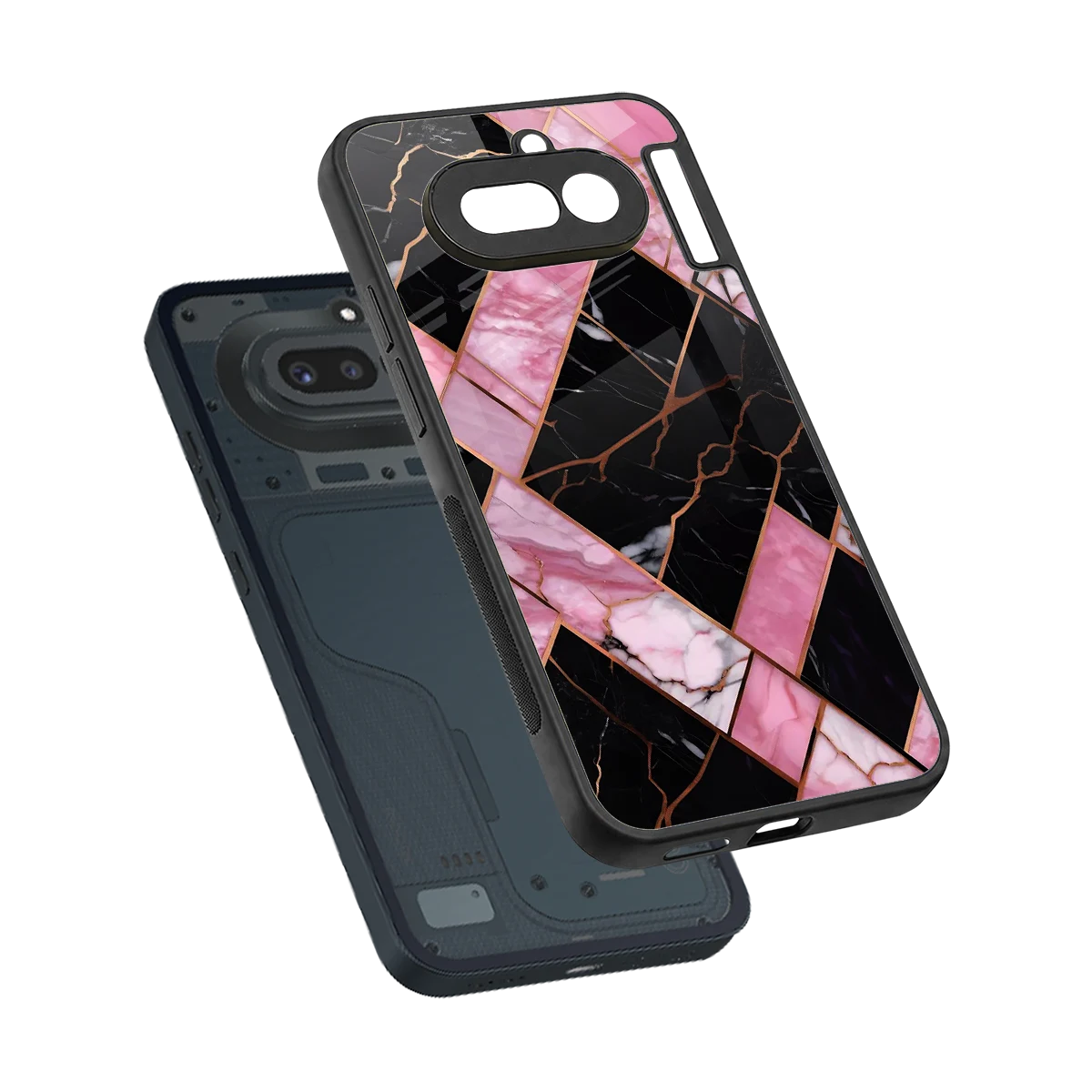 Rose Luxe sleek nothing phone 4a cover with tempered glass back and TPU edges