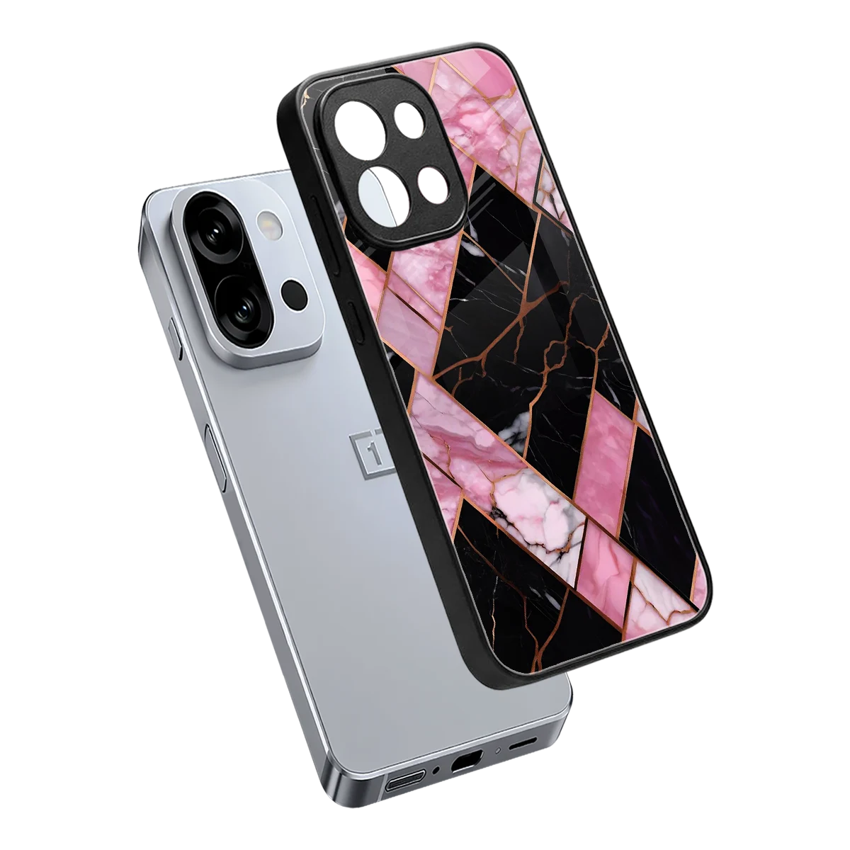 Rose Luxe sleek oneplus 13s cover with tempered glass back and TPU edges