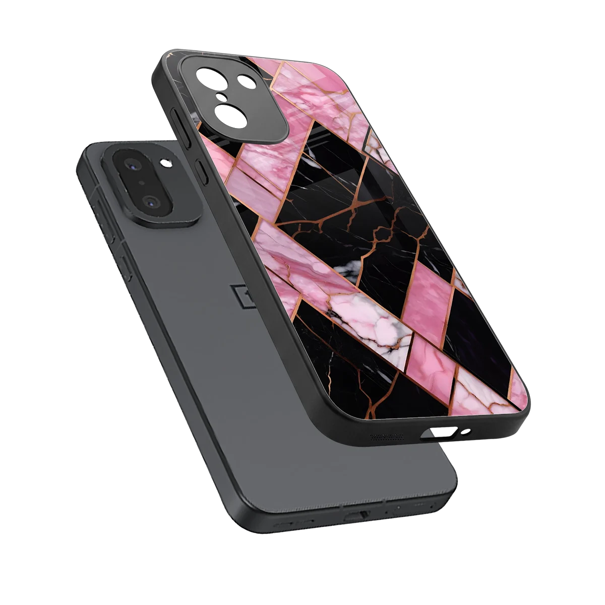 Rose Luxe sleek oneplus 15r cover with tempered glass back and TPU edges