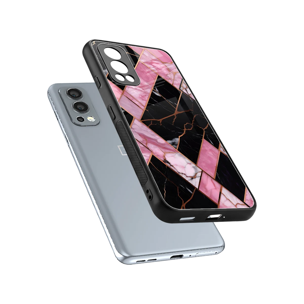 Rose Luxe sleek oneplus nord 2 cover with tempered glass back and TPU edges