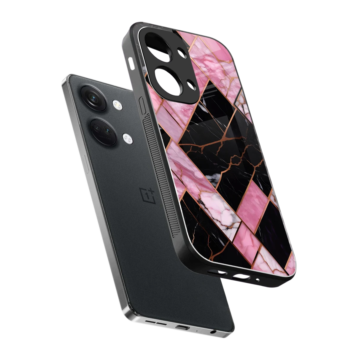 Rose Luxe sleek oneplus nord 3 cover with tempered glass back and TPU edges