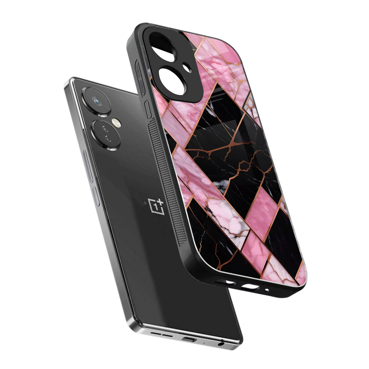 Rose Luxe sleek oneplus nord ce 3 cover with tempered glass back and TPU edges